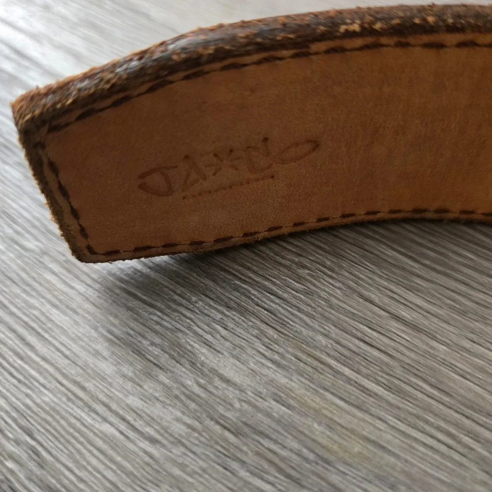 Sissie & Me Brown Leather Belt 32 Western Rodeo Turquoise Buckle Ursula Lewis